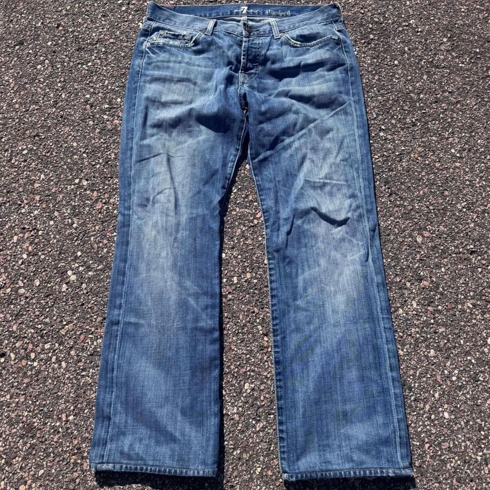 7-for-all-mankind Women's Blue and Navy Jeans